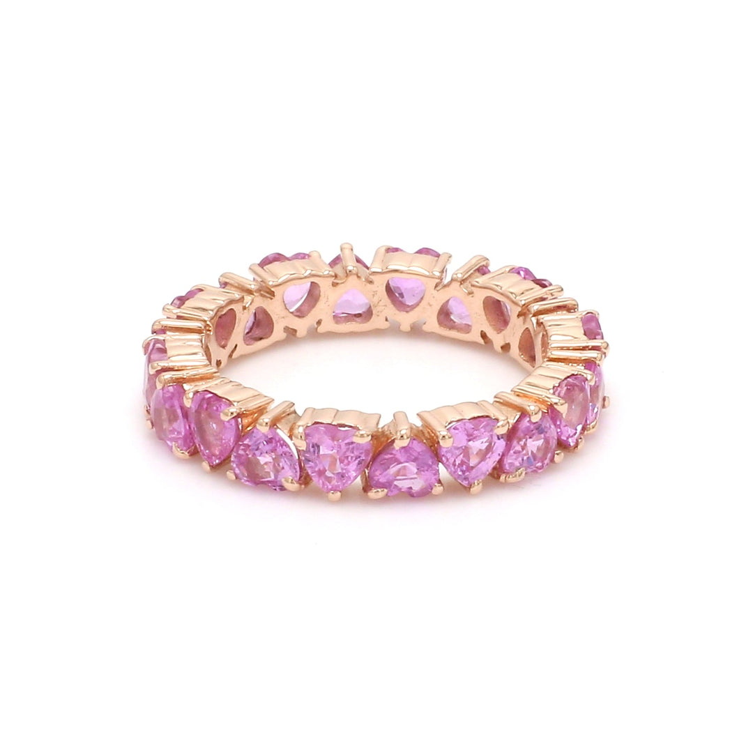 Pink Sapphire Heart Upside Down Ring - qivii
