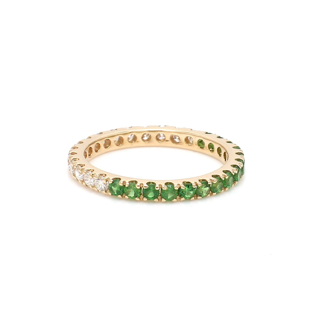 Tsavorite Diamond Half & Half Ring - qivii