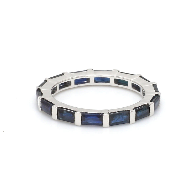 Blue Sapphire Horizontal Baguette Ring - qivii