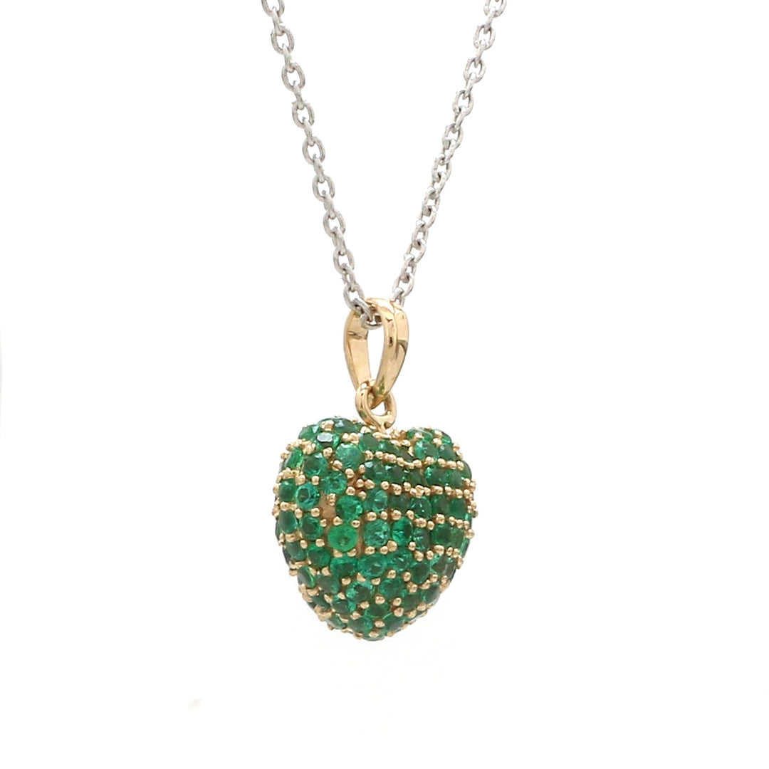 Emerald Pave Heart Pendant - qivii