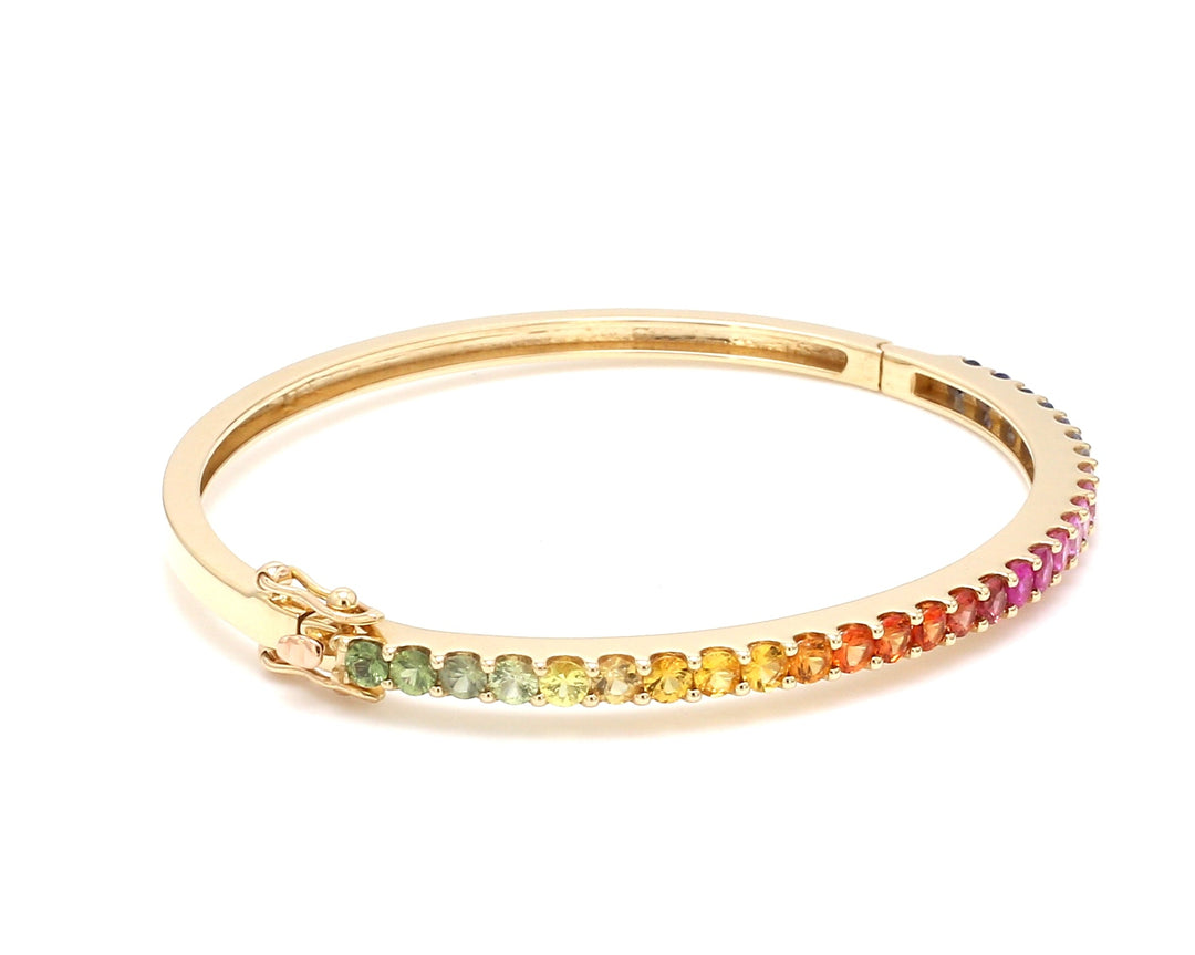 Rainbow Sapphire Round Bangle - qivii