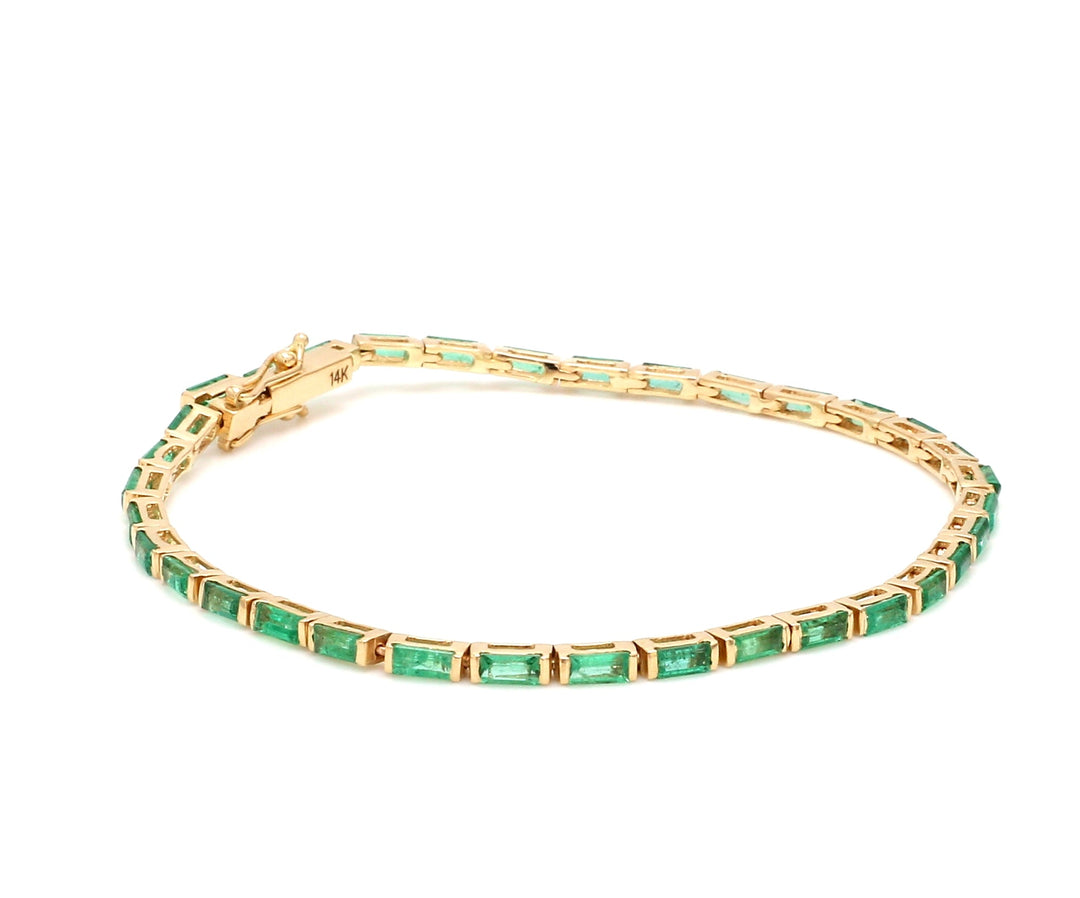 Emerald Horizontal Baguette Bracelet - qivii