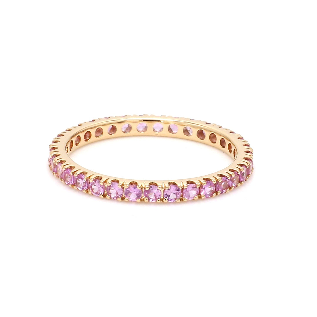 Pink Sapphire Round Eternity Ring - qivii