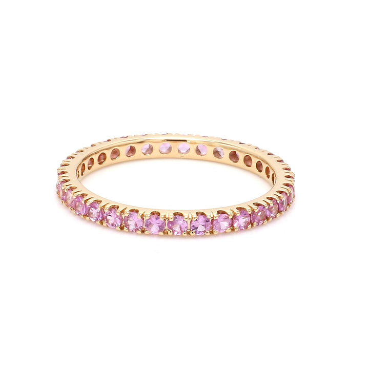 Pink Sapphire Round Eternity Ring - qivii