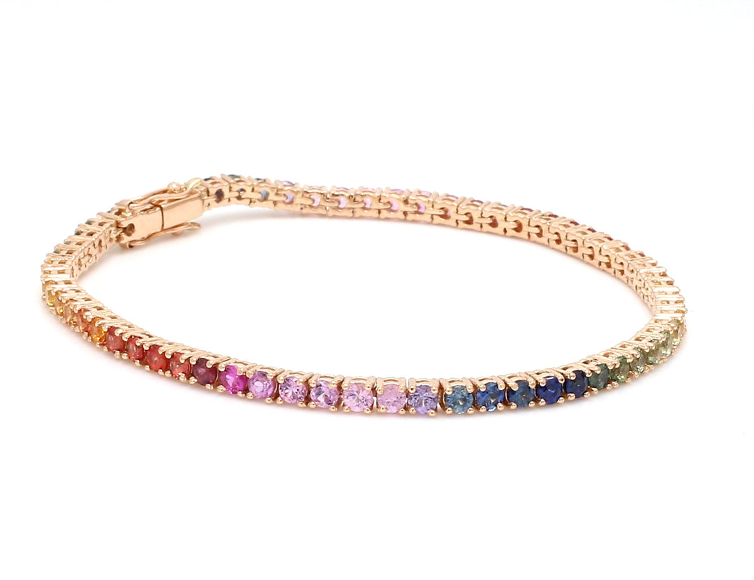 Rainbow Sapphire 2.50 MM Tennis Bracelet - qivii