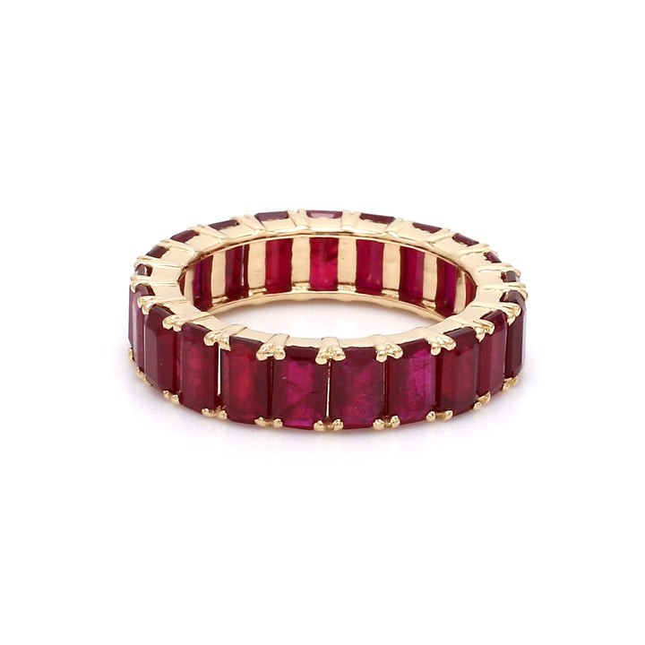 Ruby Emerald Cut Eternity Ring - qivii