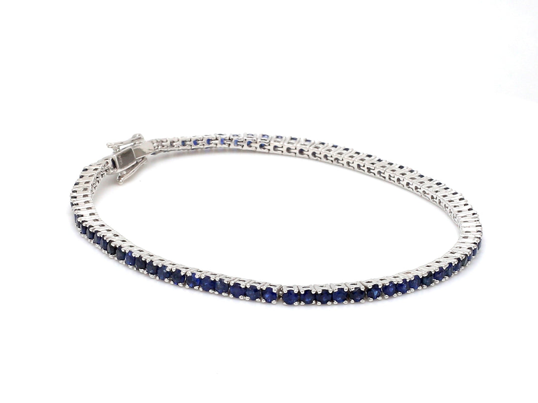 Blue Sapphire 2MM Round Bracelet - qivii