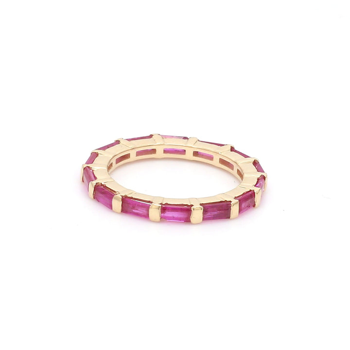 Ruby Horizontal Baguette Ring - qivii