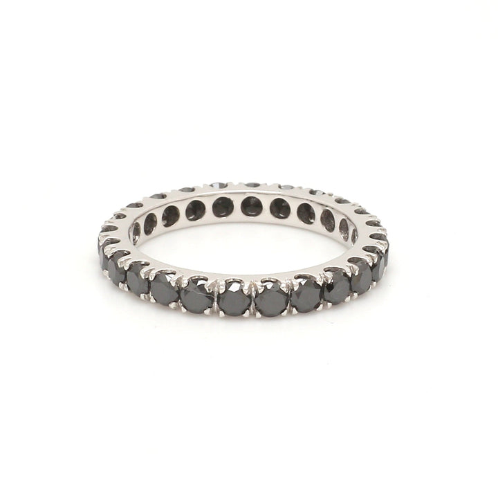 Black Diamond Round Eternity Ring - qivii