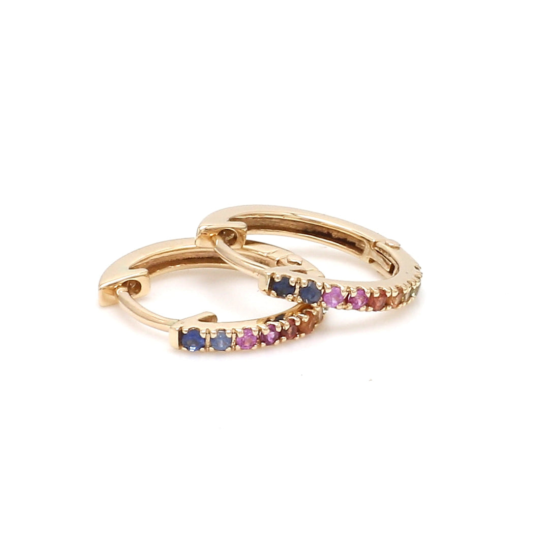 Rainbow Sapphire Mini Hoops - qivii