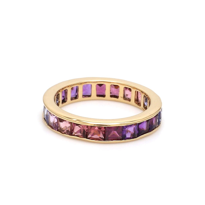 Purple Blue Channel Set Ring - qivii