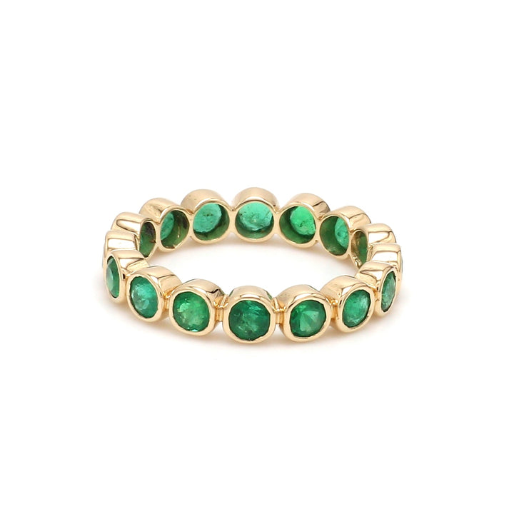 Emerald Round Bezel Set Ring - qivii