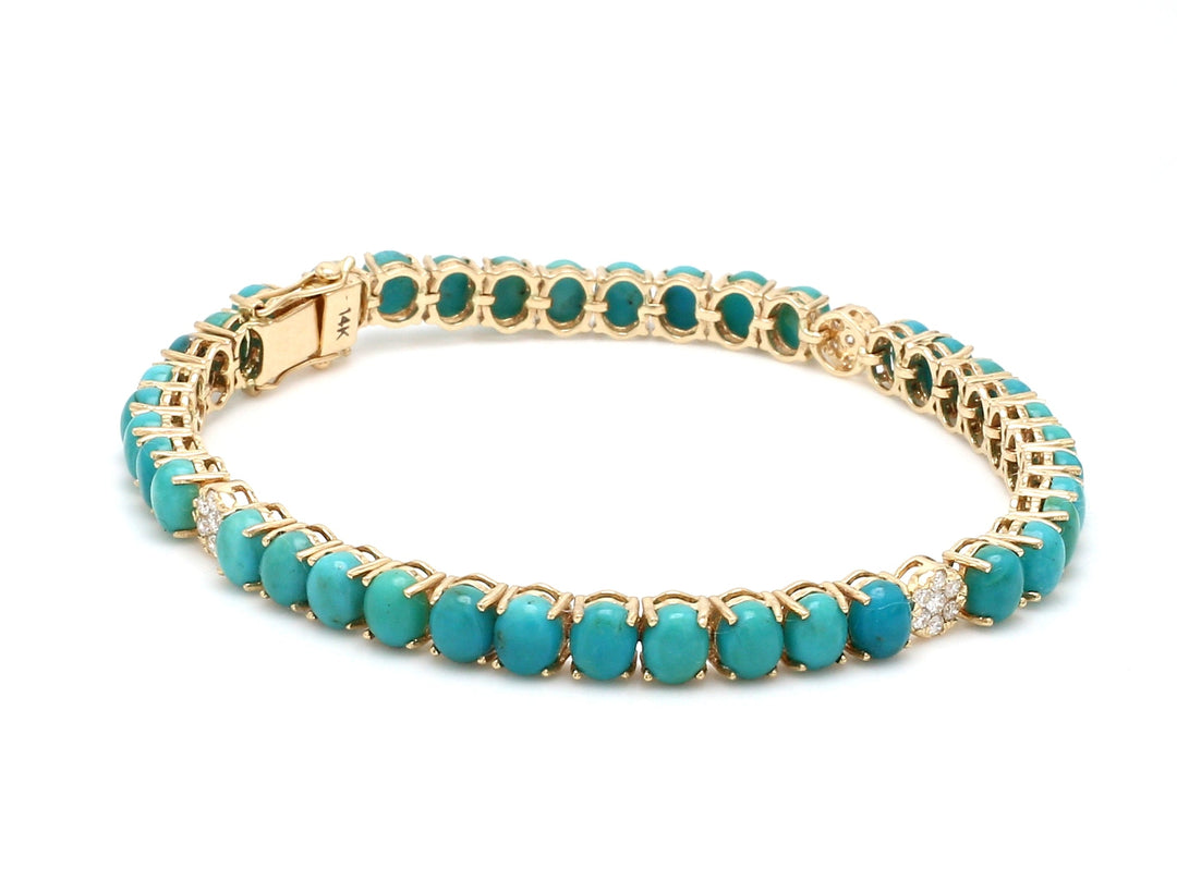 Turquoise and Diamond Bracelet - qivii