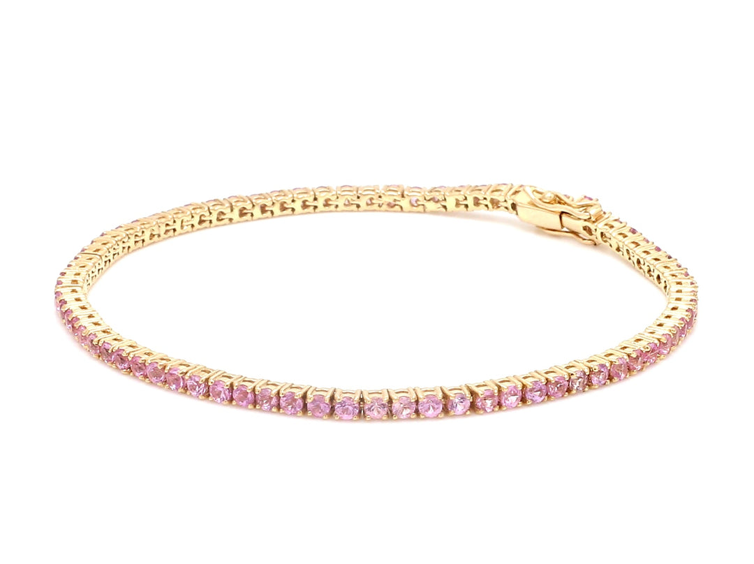 Pink Sapphire 2MM Tennis Bracelet - qivii