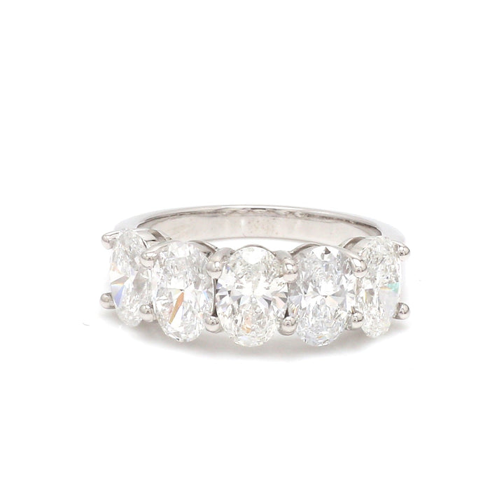 Lab Grown Diamond Oval Cut Half Ring - qivii