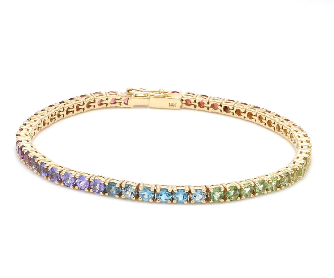 Rainbow Gemstone 3MM Bracelet - qivii