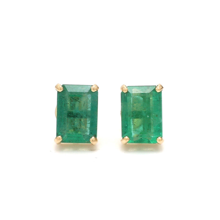 Emerald Octagon 2CTW Studs Studs - qivii