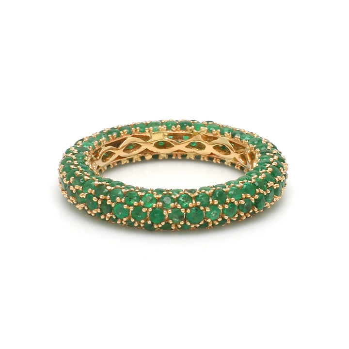 Emerald Pave Eternity Ring - qivii