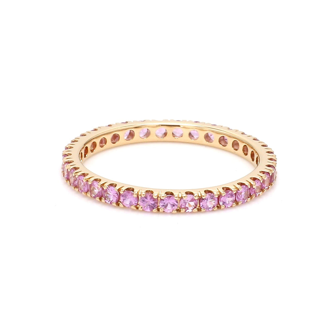 Pink Sapphire Round Eternity Ring - qivii