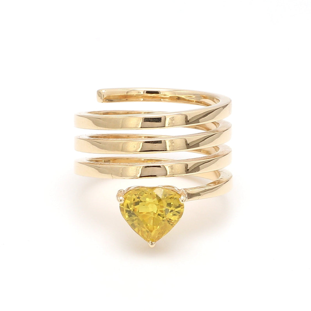 Yellow Sapphire Spiral Ring - qivii