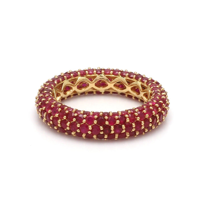 Ruby Pave Set Inside Out Ring - qivii