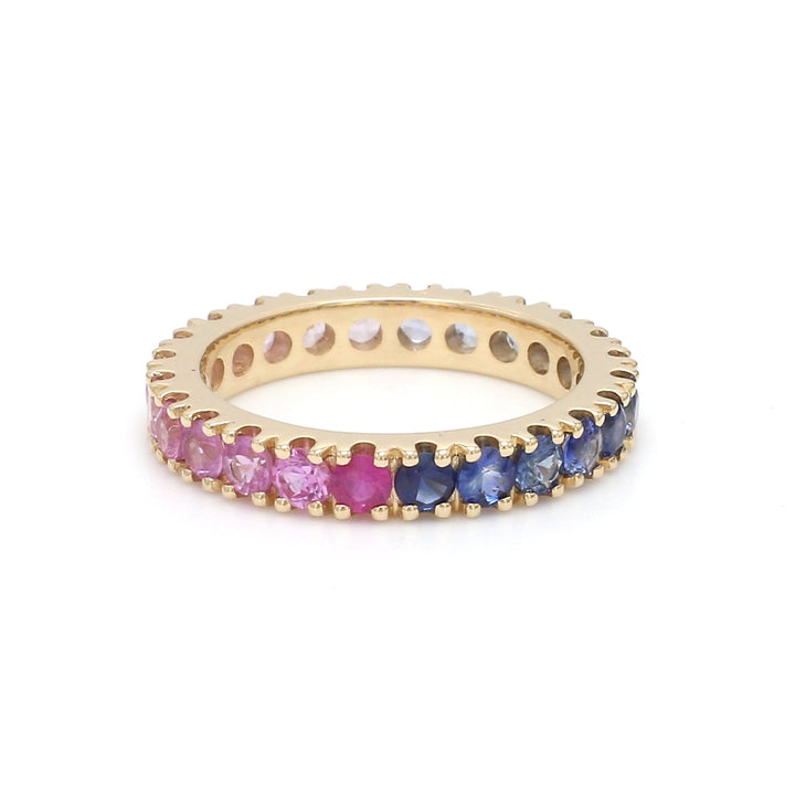 Blue Pink Sapphire Ombre Ring - qivii