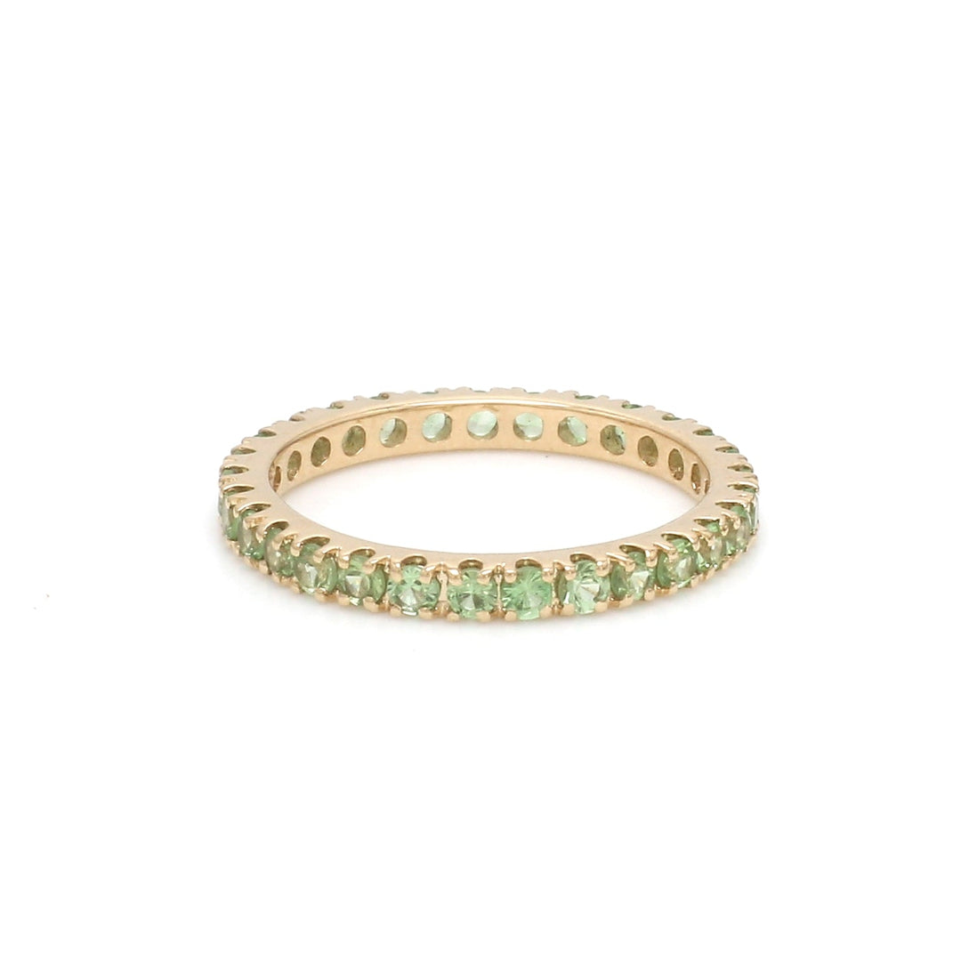 Tsavorite Round Thin Band Ring - qivii