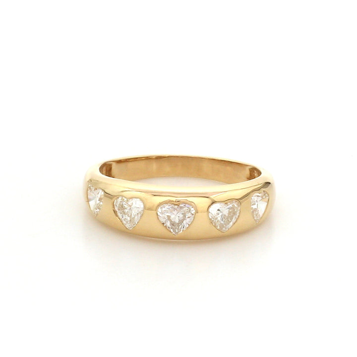 Diamond Five Heart Chunky Ring - qivii