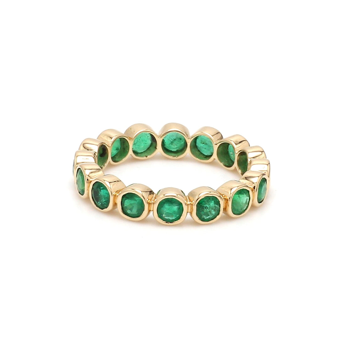 Emerald Round Bezel Set Ring - qivii