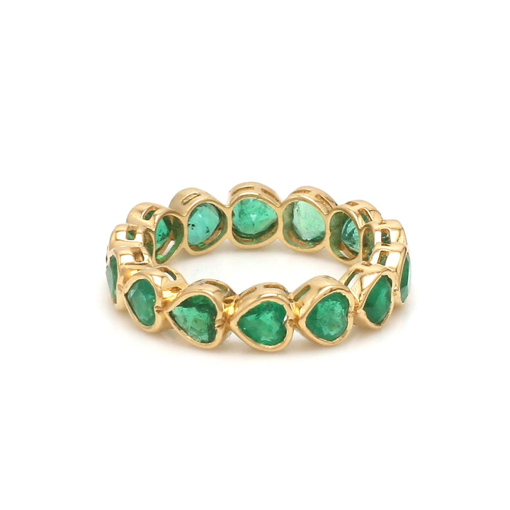 Emerald Heart Bezel Set Ring - qivii