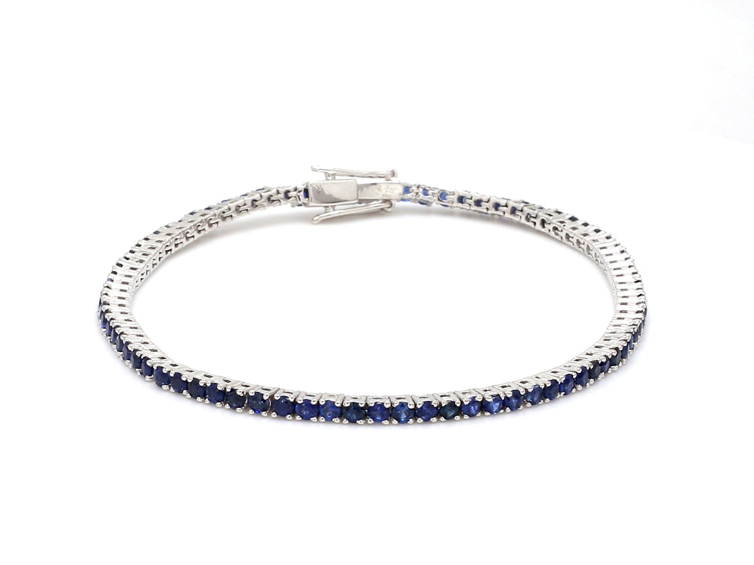 Blue Sapphire 2MM Round Bracelet - qivii