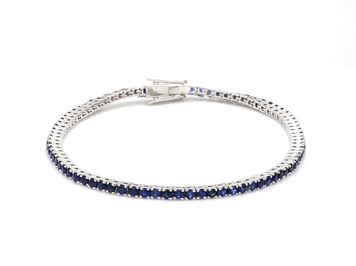 Blue Sapphire 2MM Round Bracelet - qivii