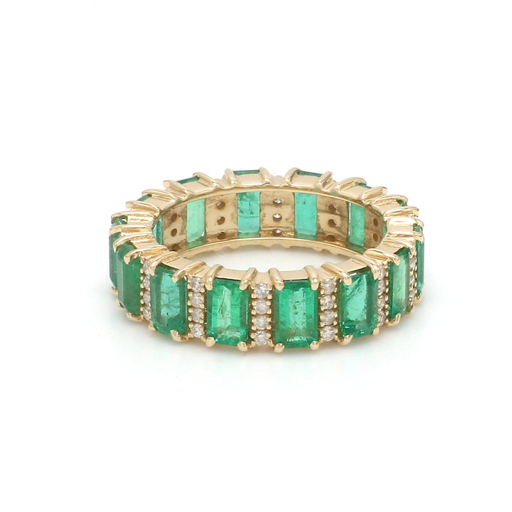 Emerald & Diamond Alternate Ring - qivii