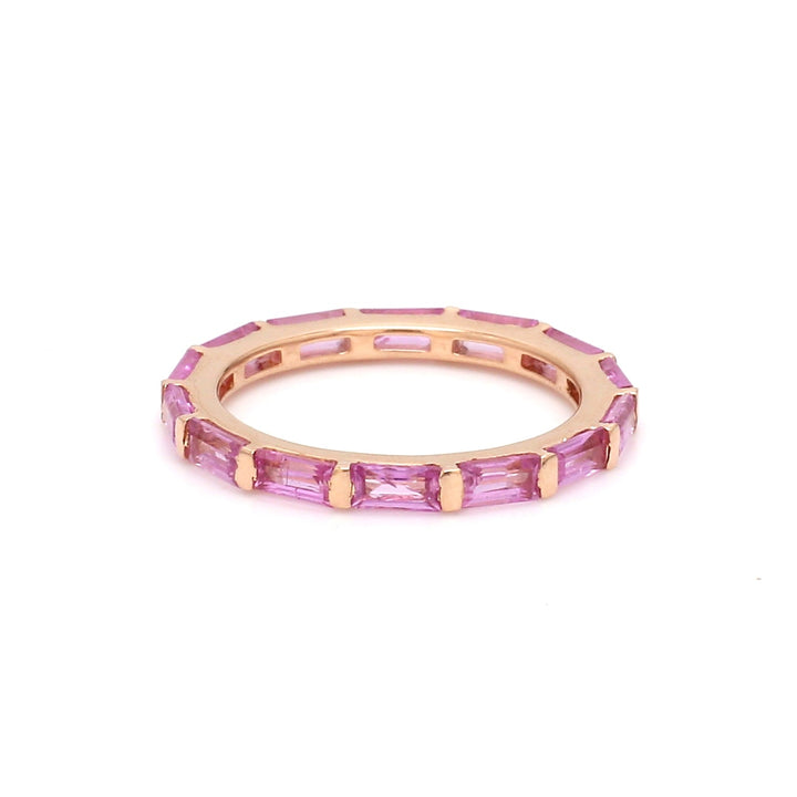 Pink Sapphire Horizontal Baguette Ring - qivii