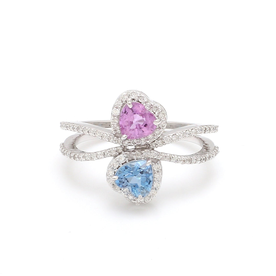 Pink Sapphire Aquamarine Ring - qivii