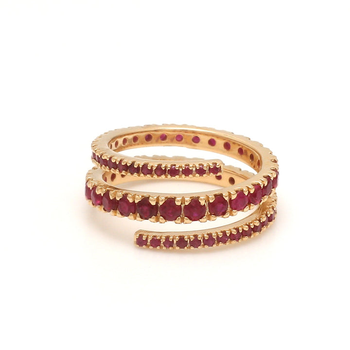 Ruby Round Spiral Ring - qivii