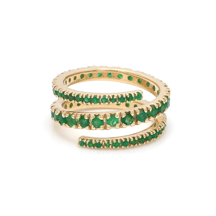 Emerald Spiral Ring - qivii