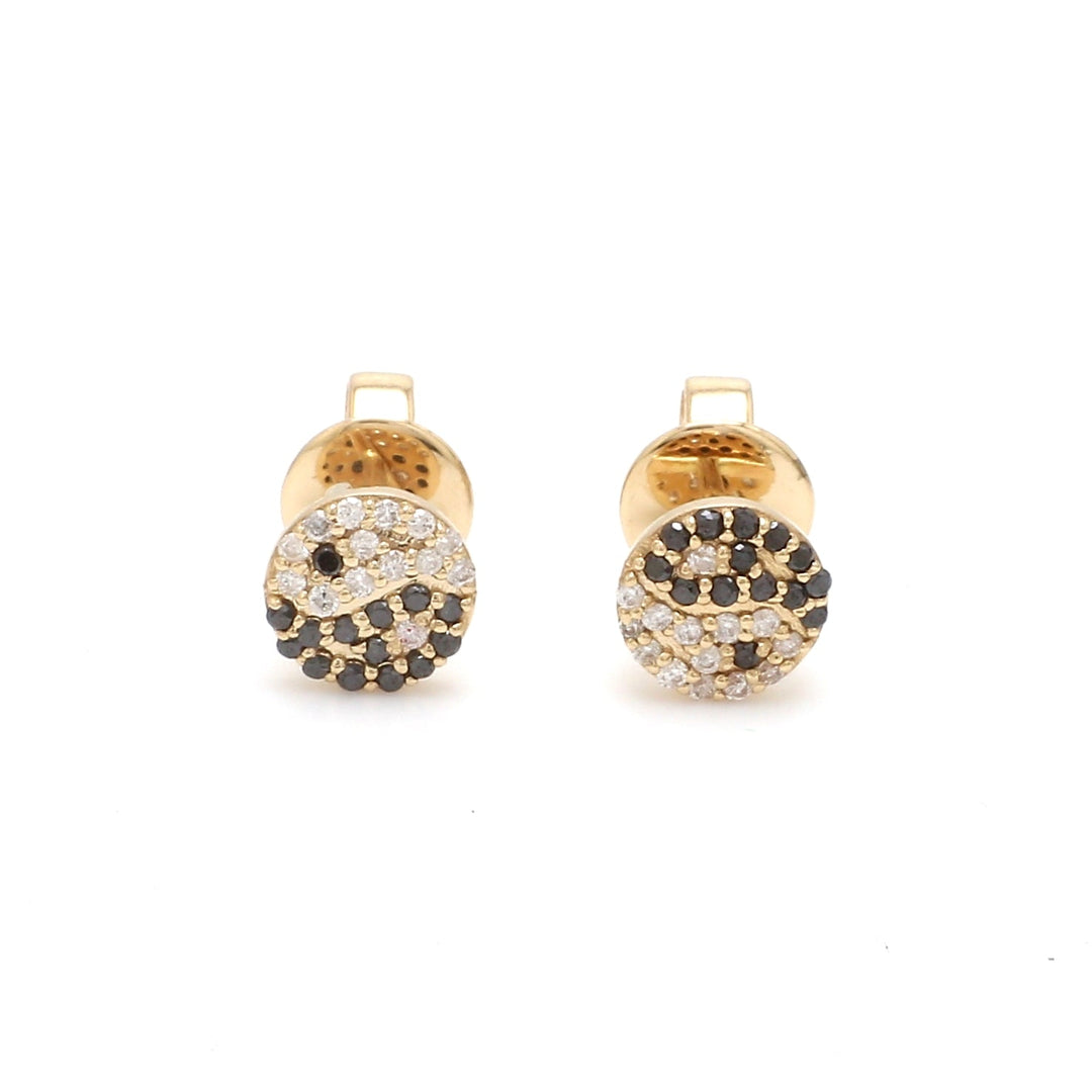 Diamond Ying Yang Studs - qivii