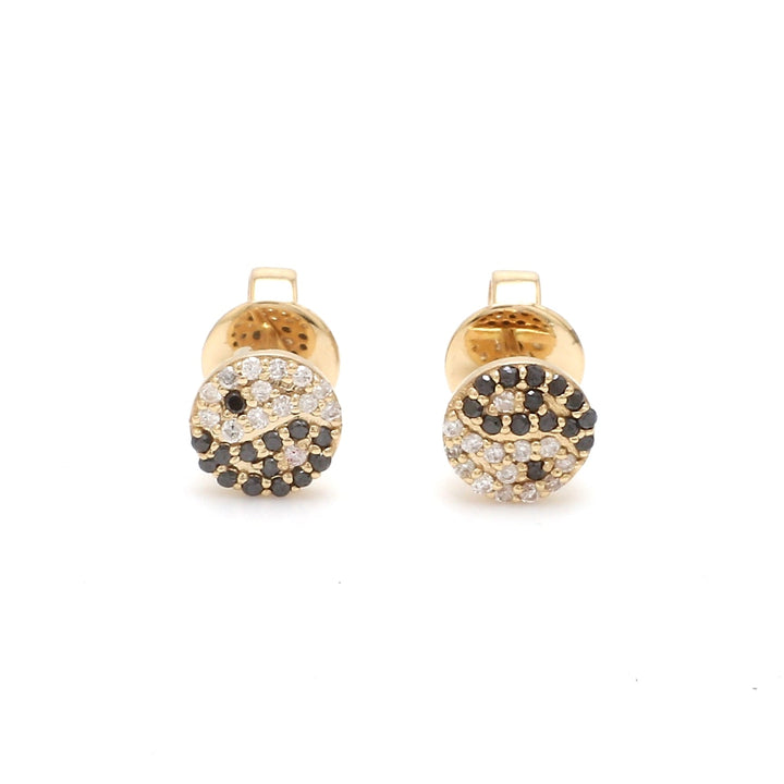 Diamond Ying Yang Studs - qivii