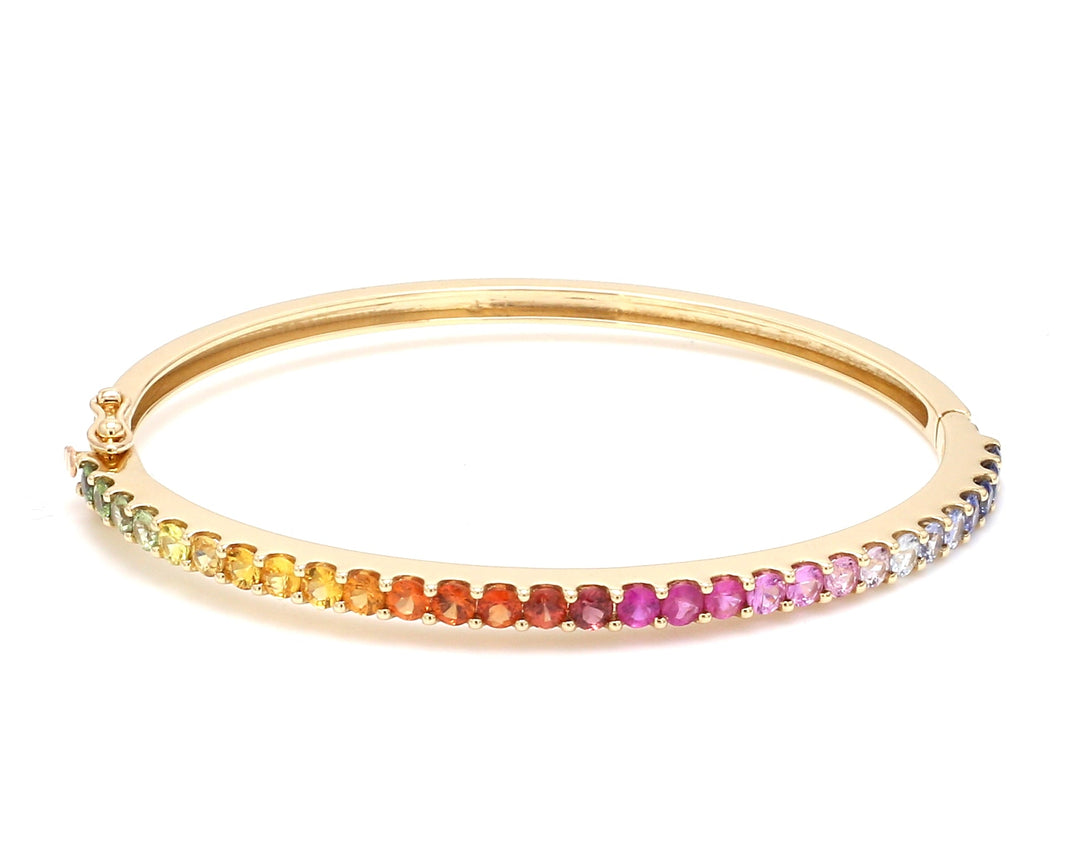 Rainbow Sapphire Round Bangle - qivii