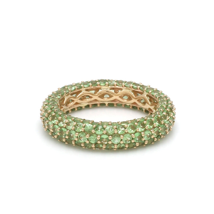 Tsavorite Pave Eternity Band Ring - qivii
