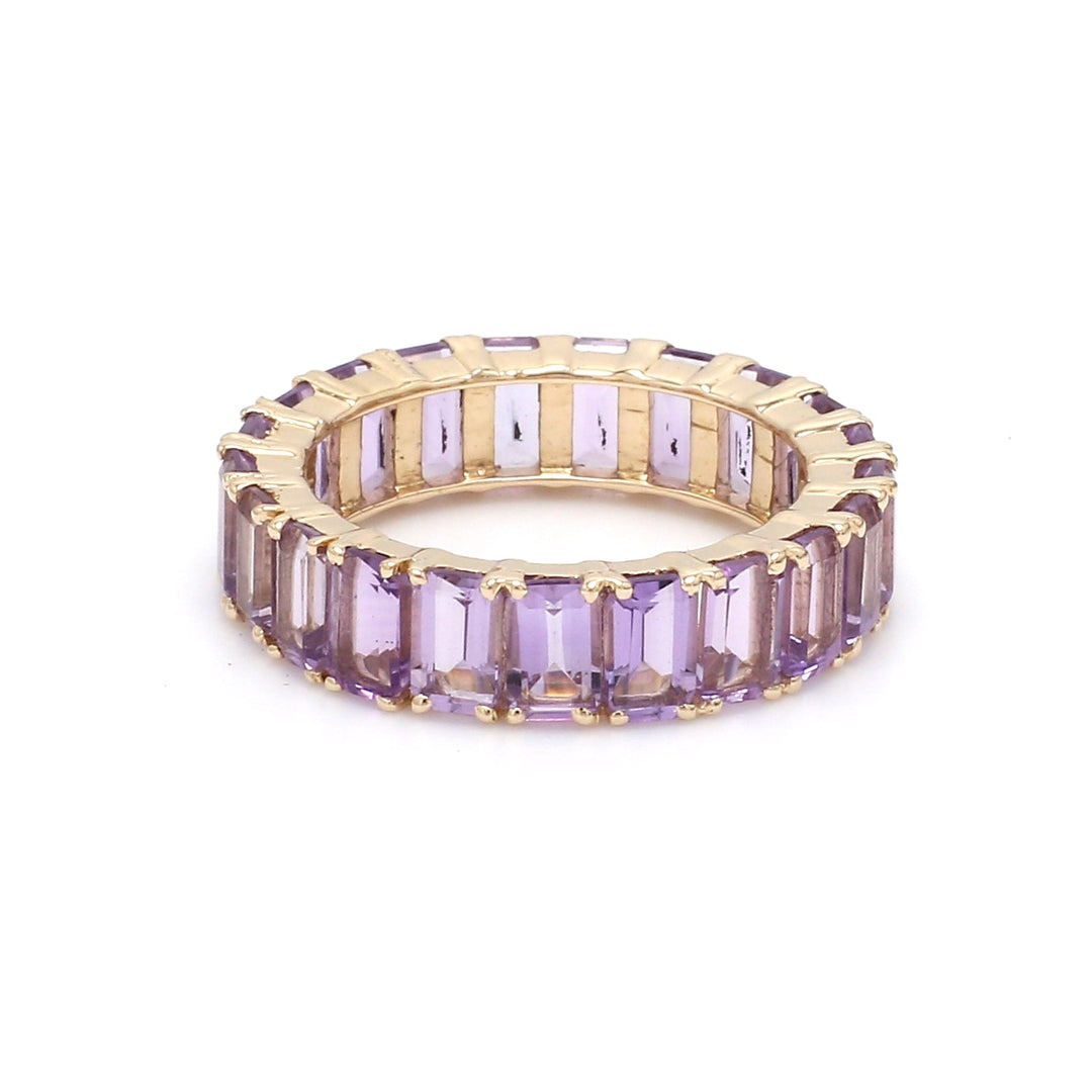 Amethyst Octagon Eternity Band Ring - qivii