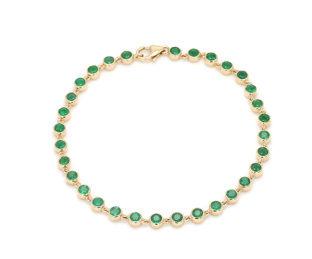 Emerald Round Link Chain Bracelet - qivii