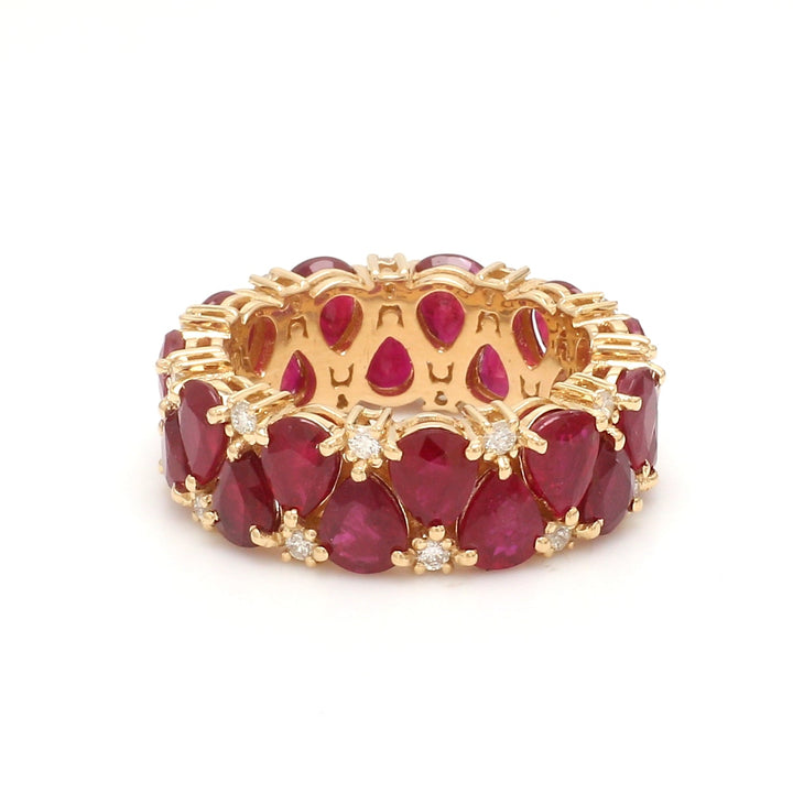 Ruby Pear and Diamond Ring - qivii