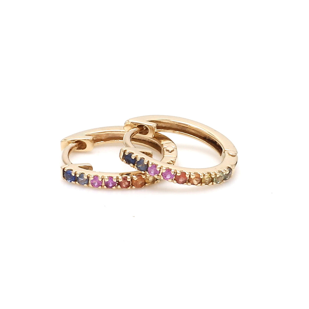 Rainbow Sapphire Mini Hoops - qivii