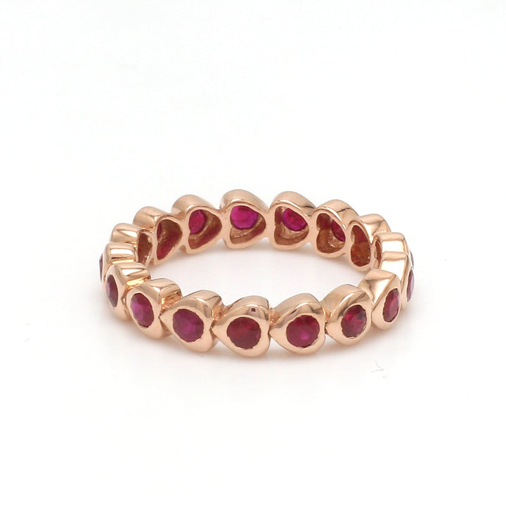 Ruby Heart Round Ring - qivii