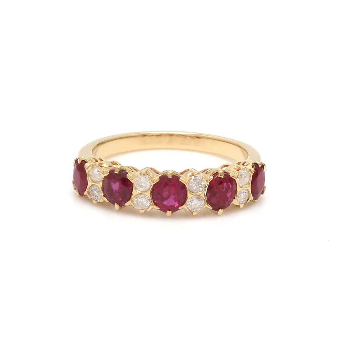 Ruby Diamond Vintage Style Ring - qivii