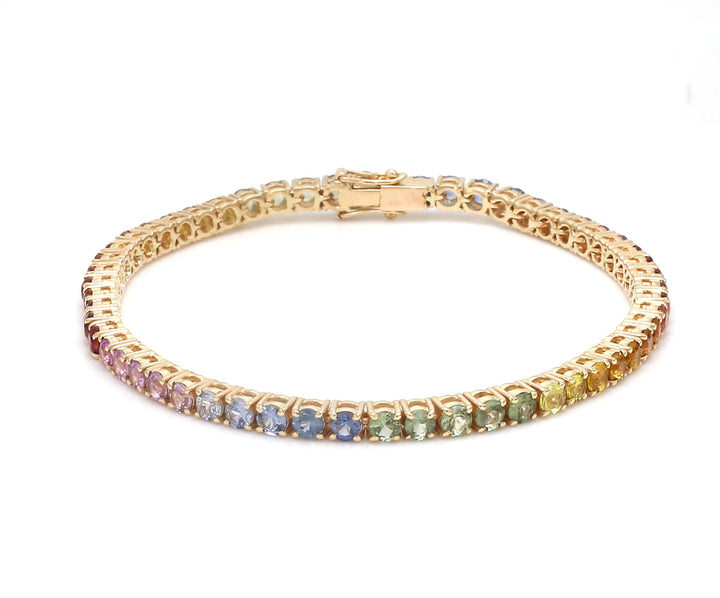 Rainbow Sapphire 3MM Tennis Bracelet - qivii