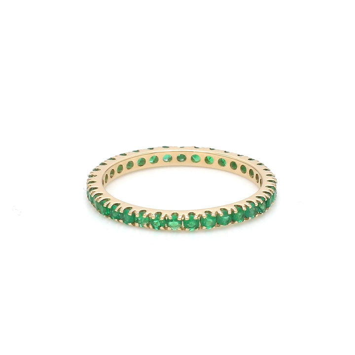 Emerald Round Thin Ring - qivii