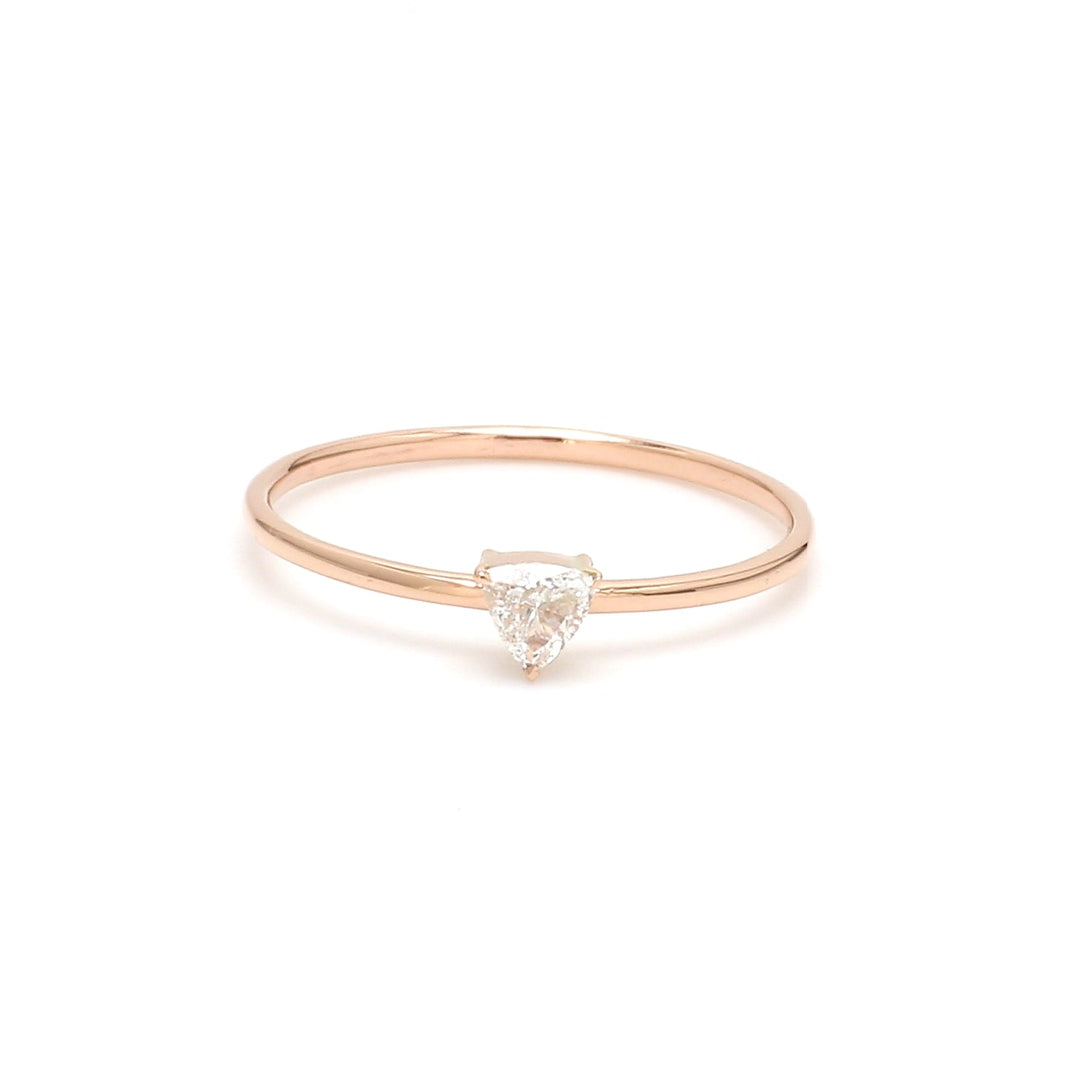 Diamond Trillion Solitaire Ring - qivii